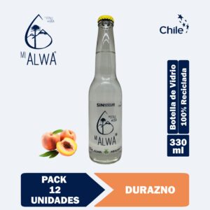 Agua Saborizada Durazno - Vidrio 330 ml Caja 12 unidades